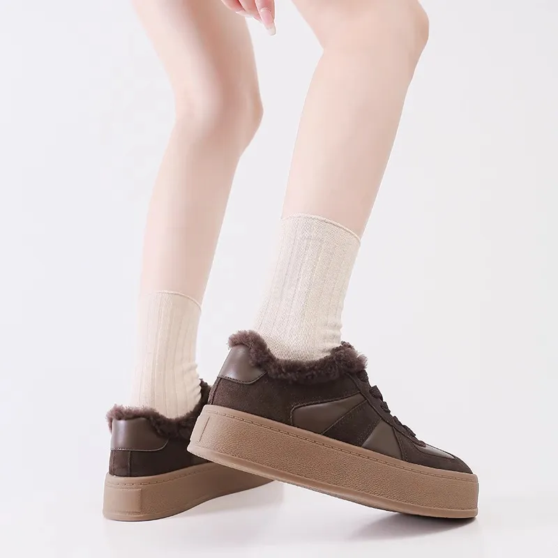 WOOS BOBO Height Increasing Warmth Low-Top Skateboard Shoes Women's-8