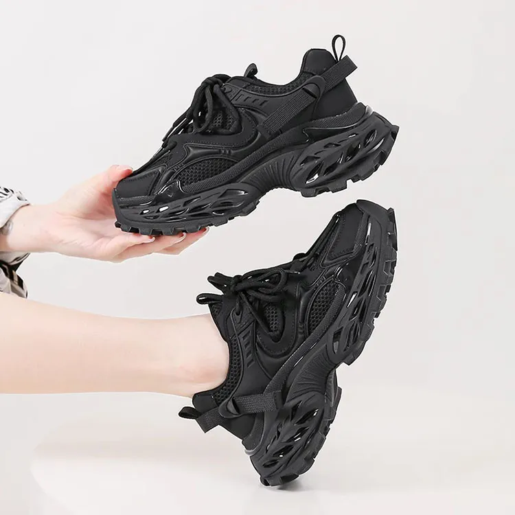 WOOS BOBO Cushioning Coverage Lightweight Height Increasing Low Top Chunky Sneakers Women's-3