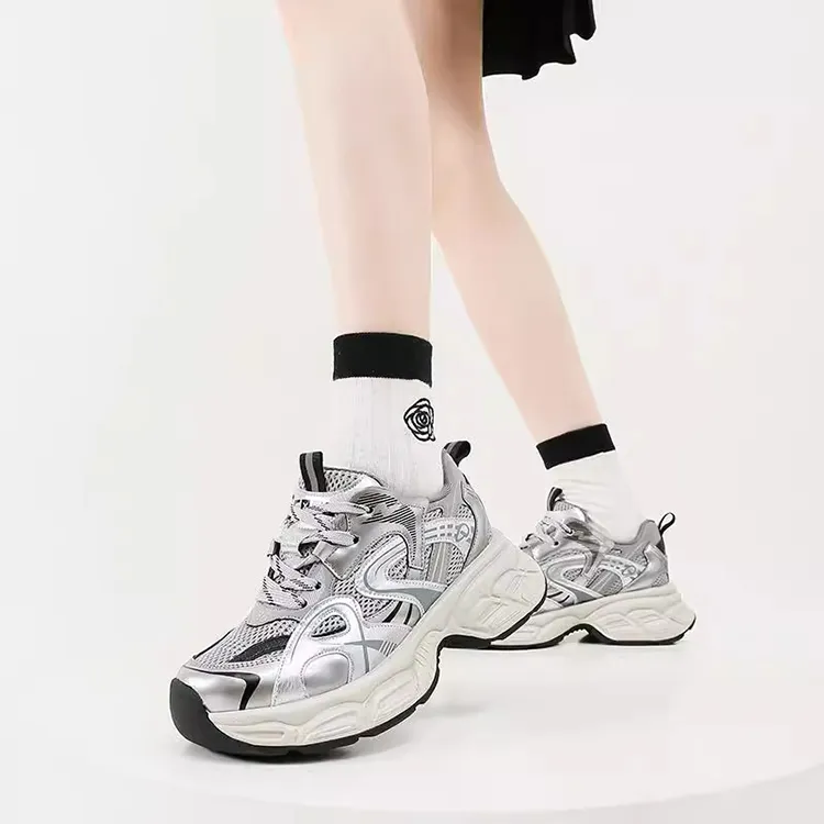 WOOS BOBO Support Lightweight Height Increasing Low Top Chunky Sneakers Women's-9