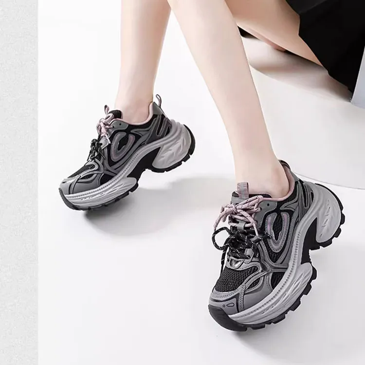 WOOS BOBO Breathable, Supportive, Lightweight, Height Increasing, Thermal Chunky Sneakers Women's-4