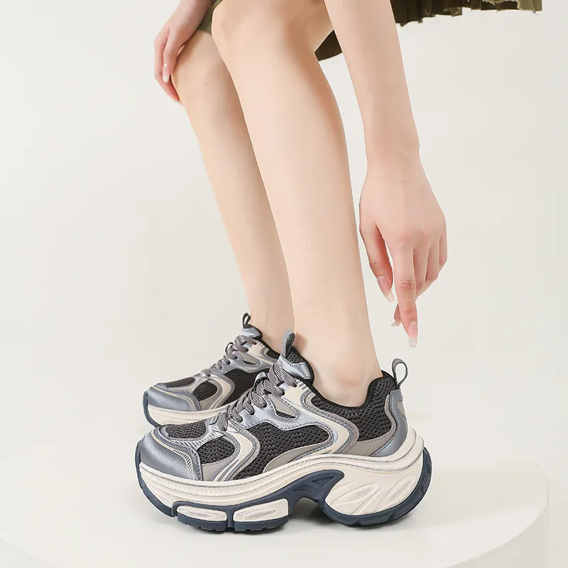 WOOS BOBO Abrasion Resistant Coverage Height Increase Low Top Chunky Sneakers Women's-8