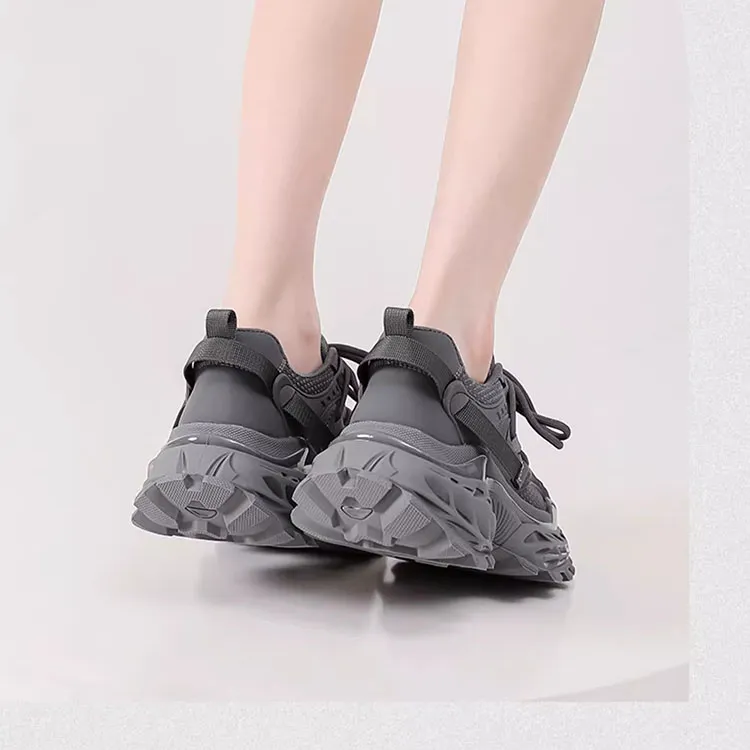 WOOS BOBO Cushioning Coverage Lightweight Height Increasing Low Top Chunky Sneakers Women's-9