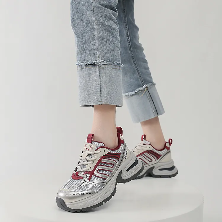 WOOS BOBO Cushioning, Slip Resistant, Breathable, Supportive, Lightweight Low Top Chunky Sneakers Women's-4