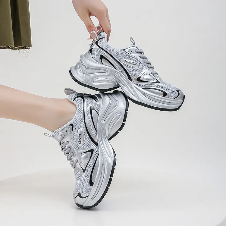 WOOS BOBO Abrasion Resistant, Breathable, Lightweight, Height Increasing Low Top Chunky Sneakers Women's-3