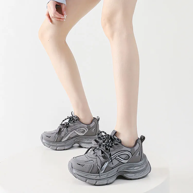 WOOS BOBO Lightweight Height Increasing Low Top Chunky Sneakers Women's-9