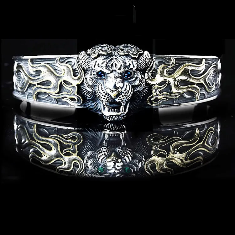 IDEE CREATIVE IDEA FOR YOU 925 Sterling Silver Copper Bangles Men's-1
