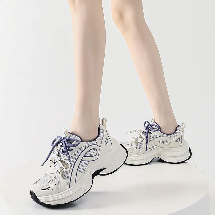 WOOS BOBO Lightweight Height Increasing Low Top Chunky Sneakers Women's-3