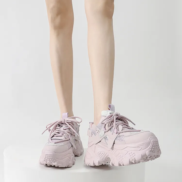 WOOS BOBO Breathable Lightweight Height Increasing Low Top Chunky Sneakers Women's-9