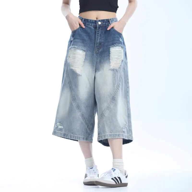 FA2LO Denim Shorts Unisex Blue-3