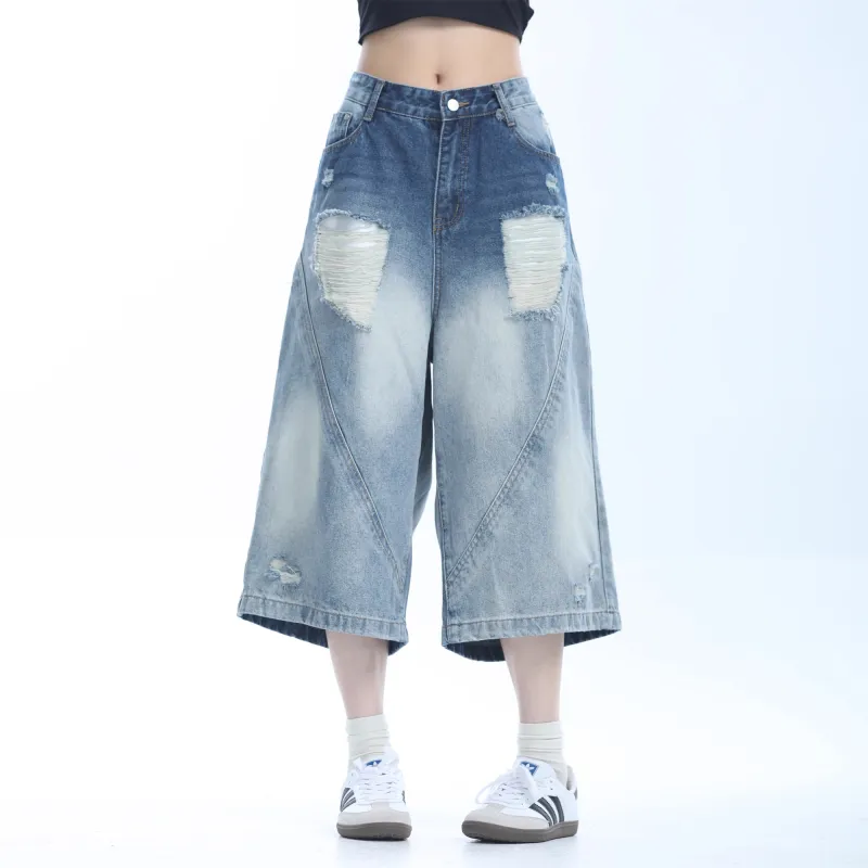 FA2LO Denim Shorts Unisex Blue-2