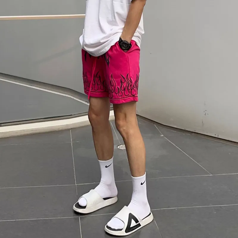 FA2LO Casual Shorts Unisex Rose Red-3