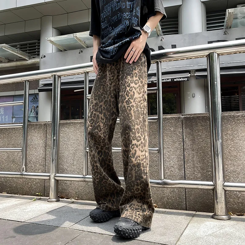 FA2LO Jeans Unisex Leopard Print Black-2