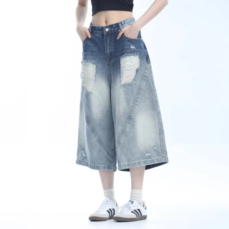 FA2LO Denim Shorts Unisex Blue-4