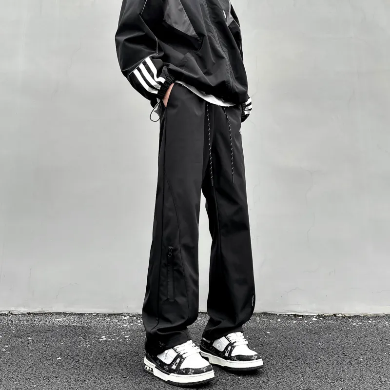 FA2LO Casual Pants Unisex Black-3