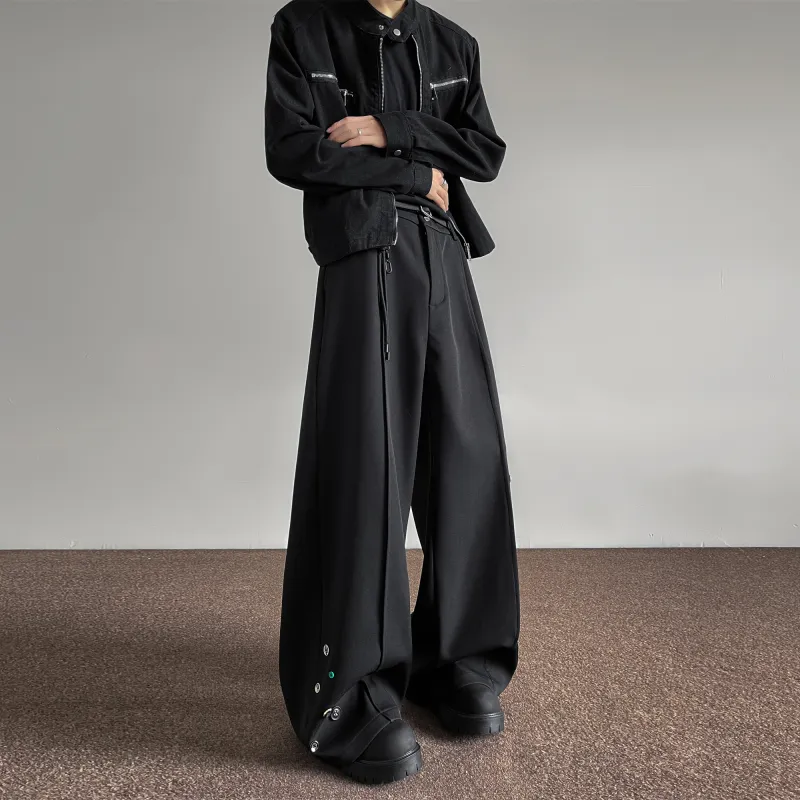 FA2LO Casual Pants Unisex Black-3