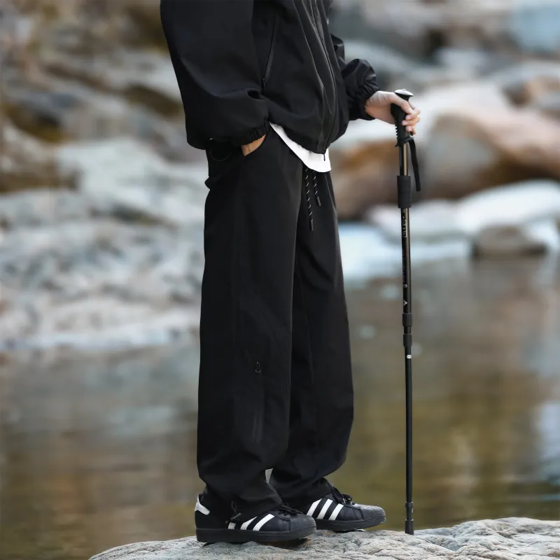 PAINT STAIN Casual Pants Unisex Black-14