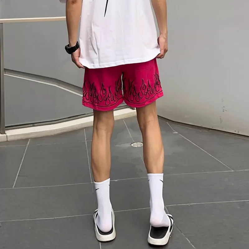 FA2LO Casual Shorts Unisex Rose Red-4