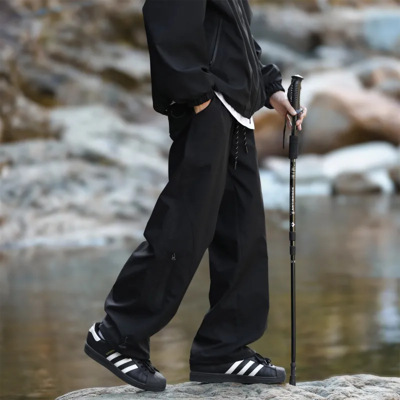 PAINT STAIN Casual Pants Unisex Black-15