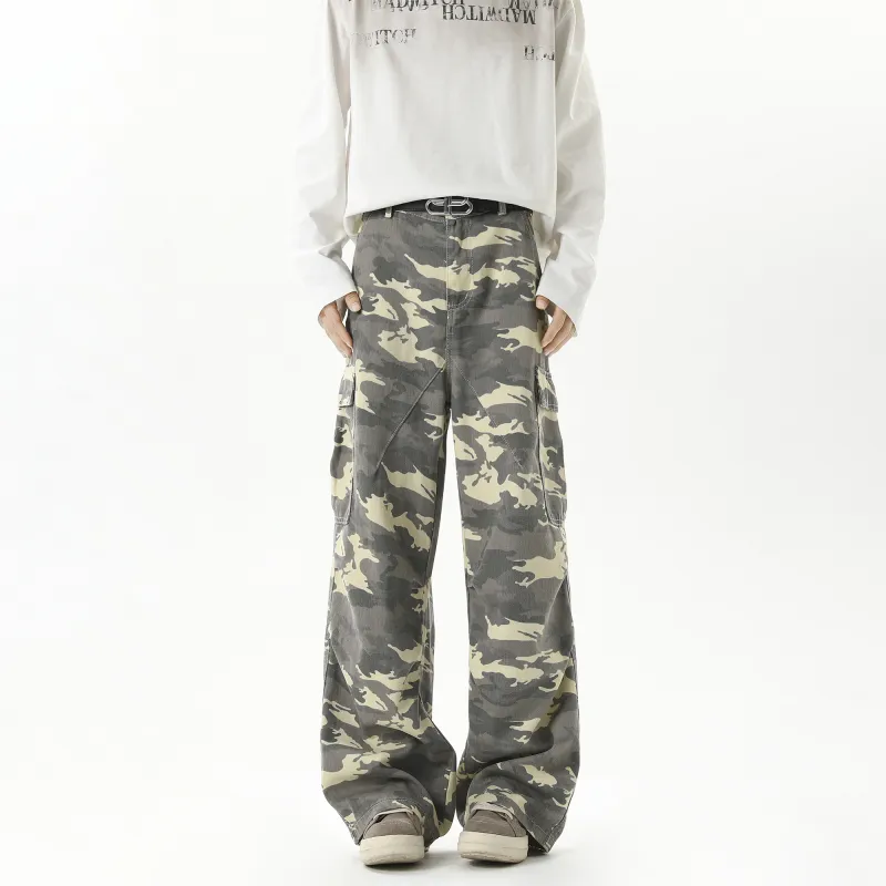FA2LO Casual Pants Unisex Camouflage-1