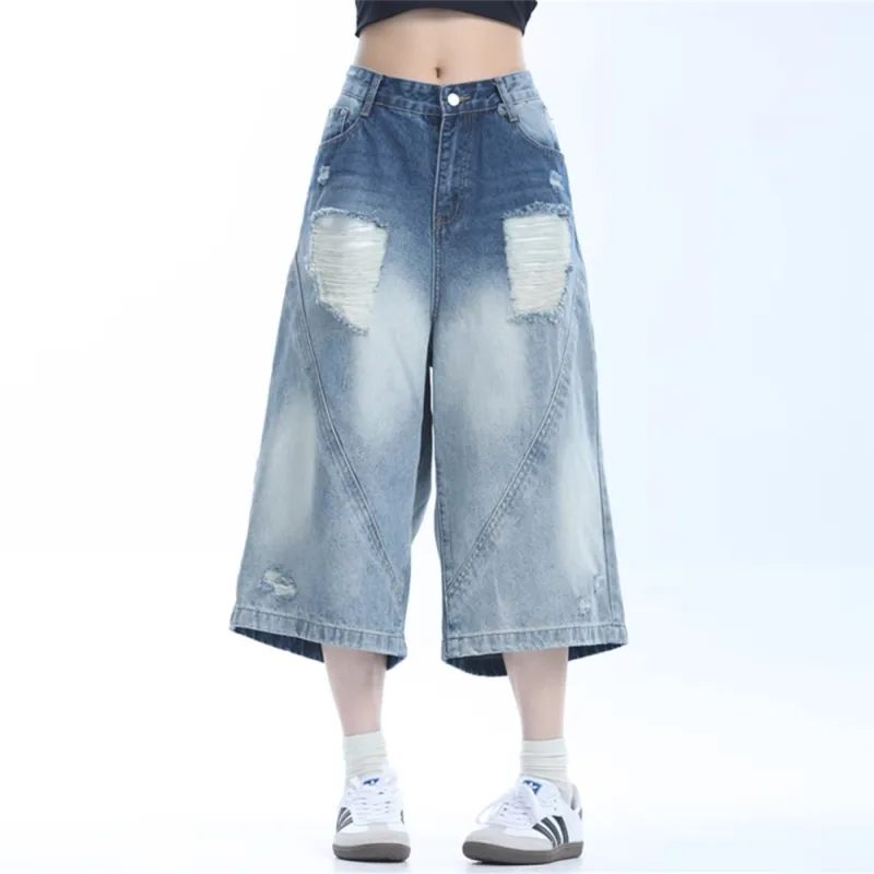 FA2LO Denim Shorts Unisex Blue-5