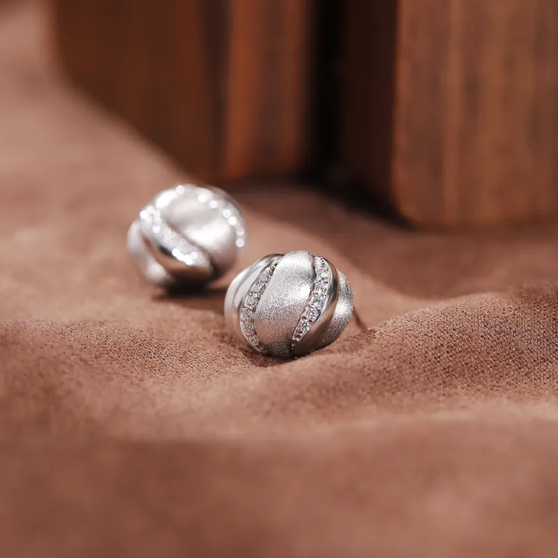 TIANTI Synthetic Cubic Zirconia S925 Silver Stud Earrings Women's-5
