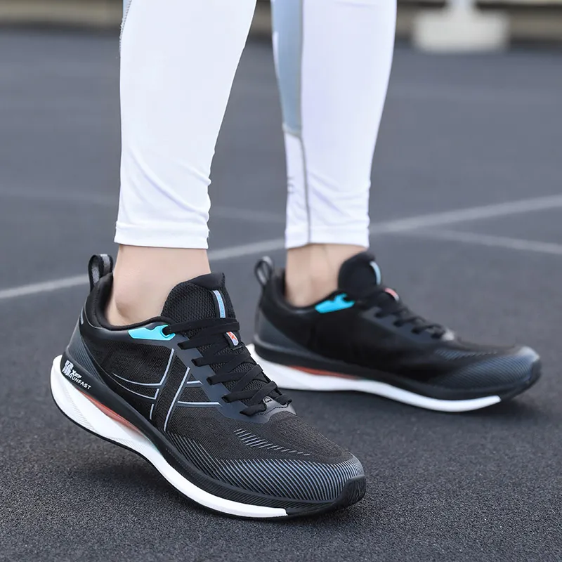 XTEP Running Shoes Men Low Top Black/Charcoal Gray, Sail White/Microwave Blue-20