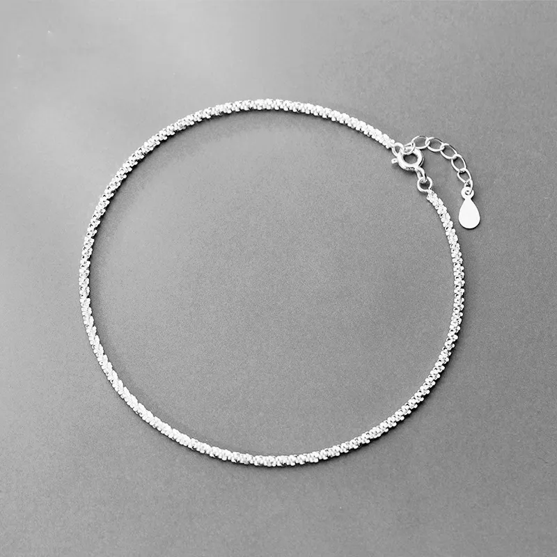 HOLLY RYAN S925 Silver Baby's Breath Plain Circle Anklet Women's-1