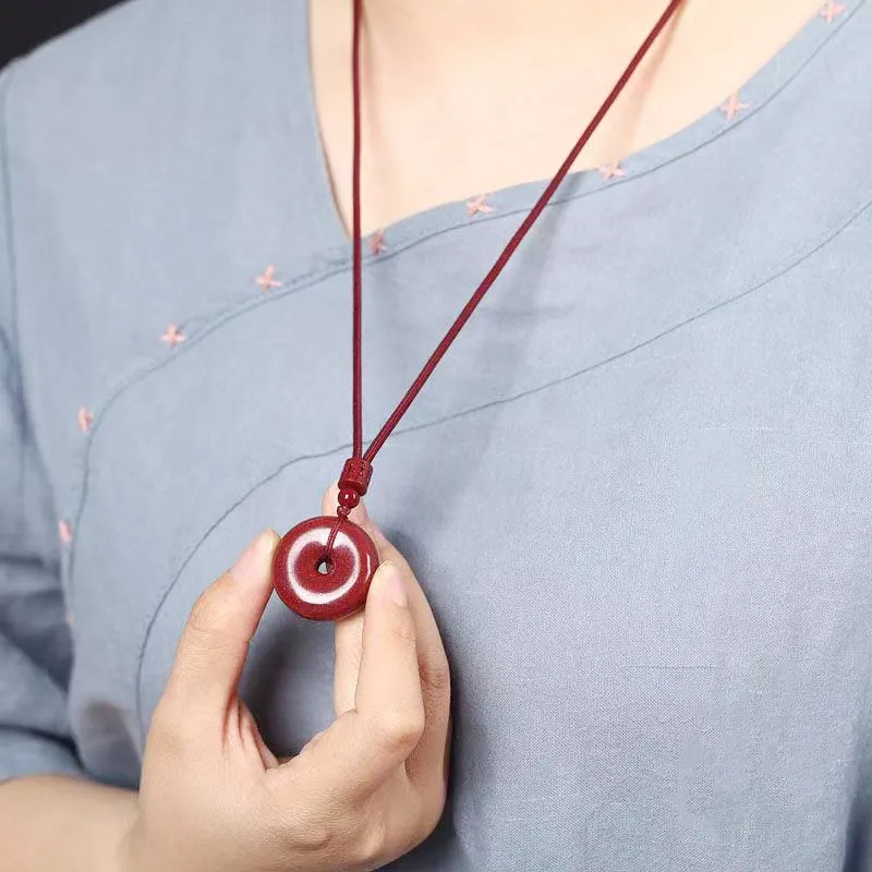 HOLLY RYAN Reconstructed Cinnabar Jade Necklaces Unisex-1