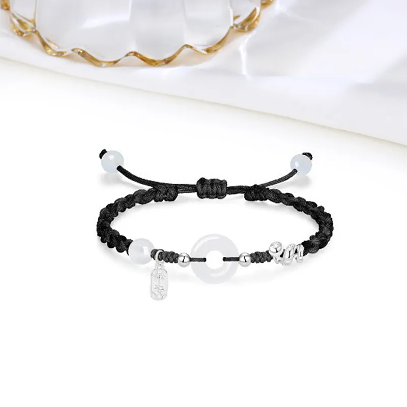 HOLLY RYAN Vintage Elegance Chinese Style New Chinese Style Peace Buckle Woven Rope Bracelet Unisex-1