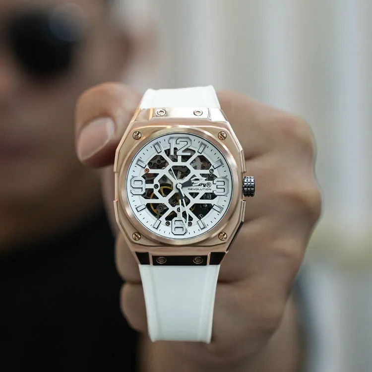 INFANTRY Pioneer Series Mechanical Movement Watch Unisex White Dial-2