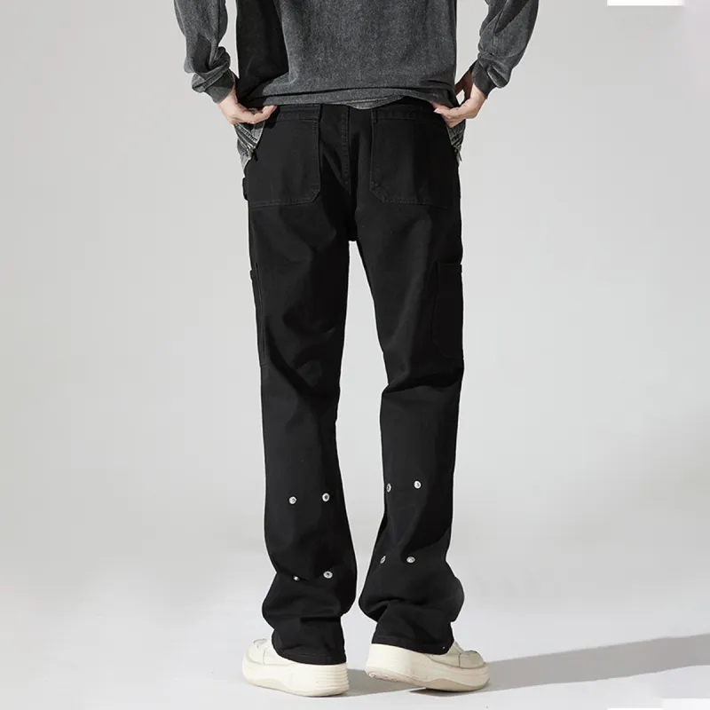 RENBEN Summer Luxury Streetwear Black Jeans Unisex-2