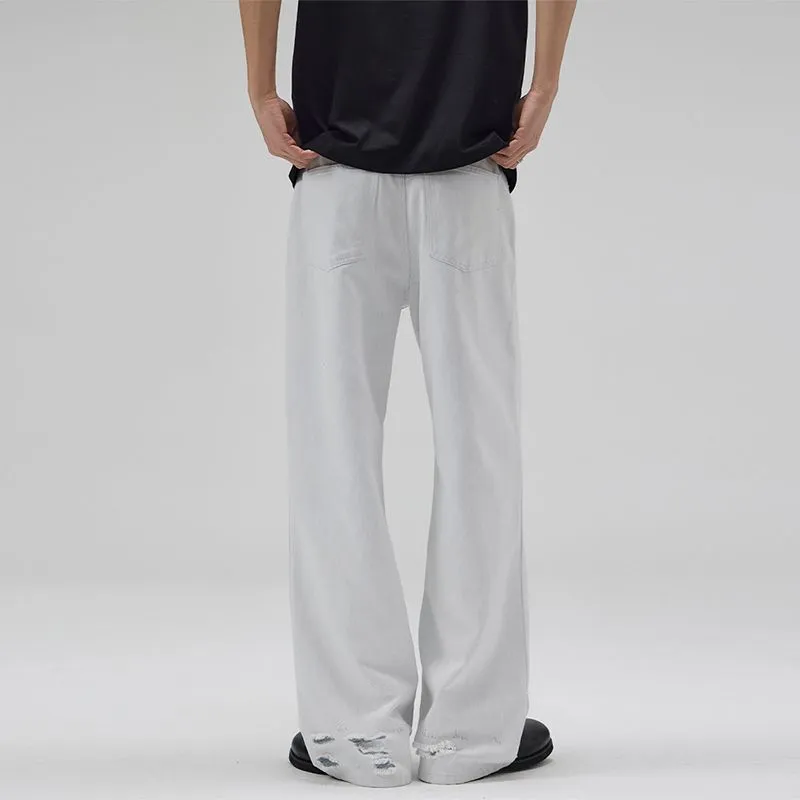 RENBEN Jeans Unisex Blue Yarn White-5