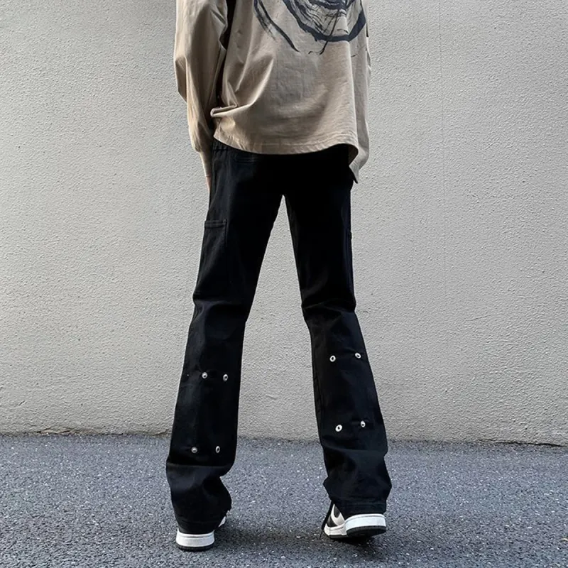 RENBEN Summer Luxury Streetwear Black Jeans Unisex-1