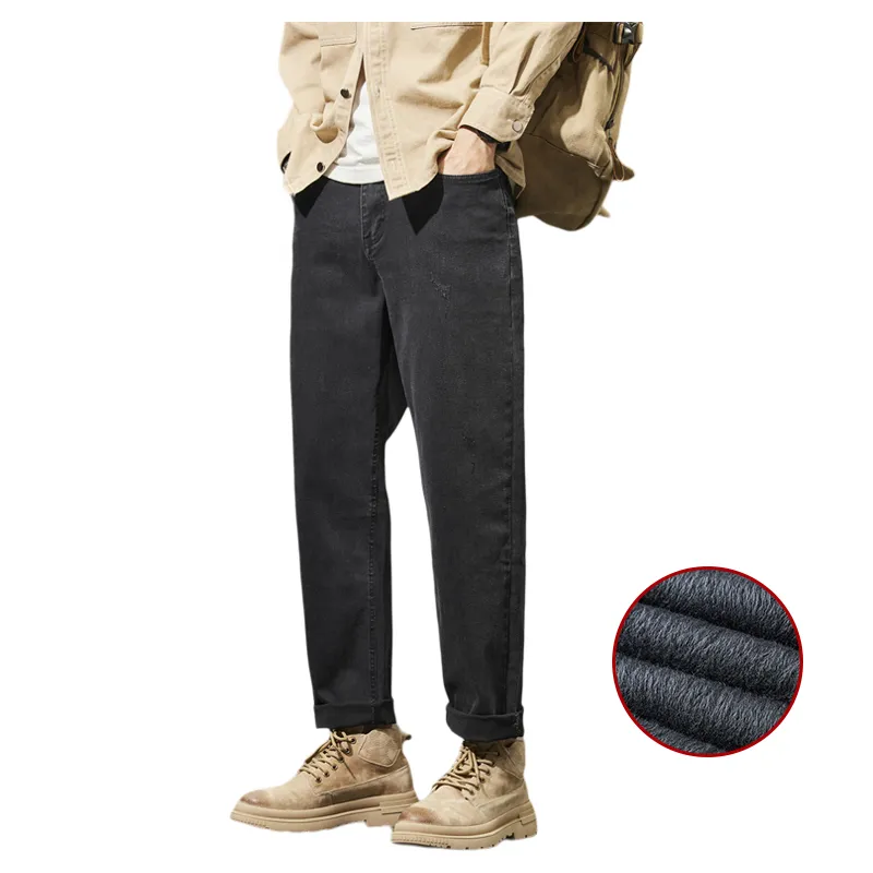 RENBEN Jeans Unisex Black Fleece-Lined-1