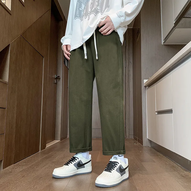 RENBEN Casual Pants Unisex Army Green-1