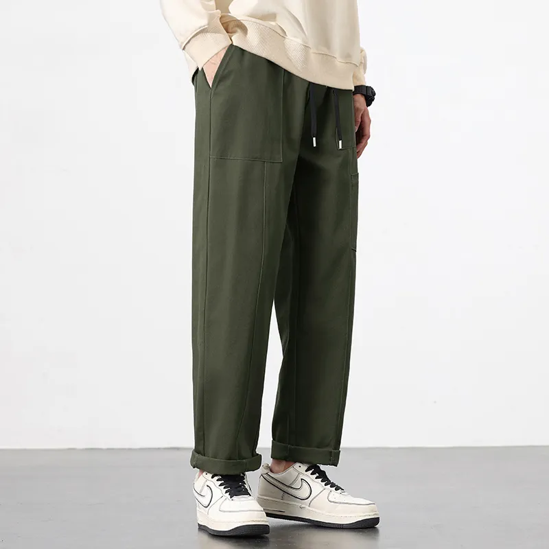 RENBEN Casual Pants Unisex Army Green-5