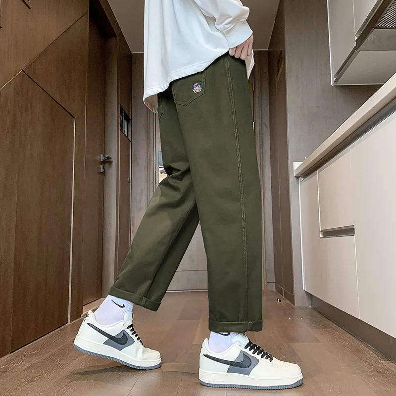 RENBEN Casual Pants Unisex Army Green-9