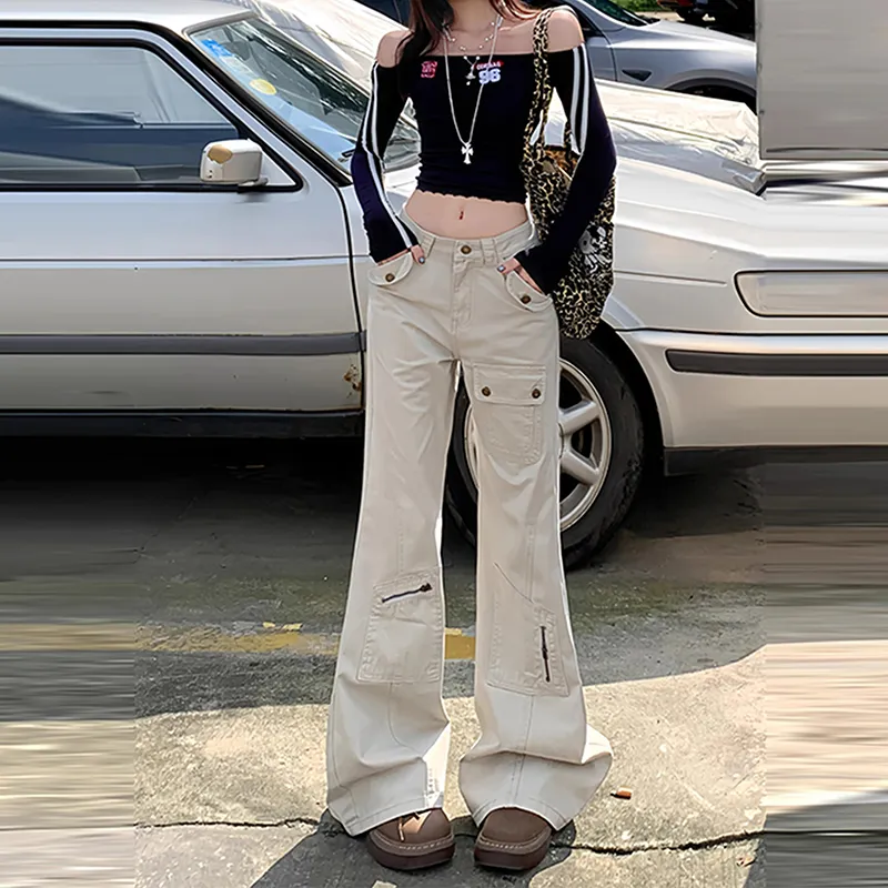 RENBEN Casual Pants Women's Apricot-1