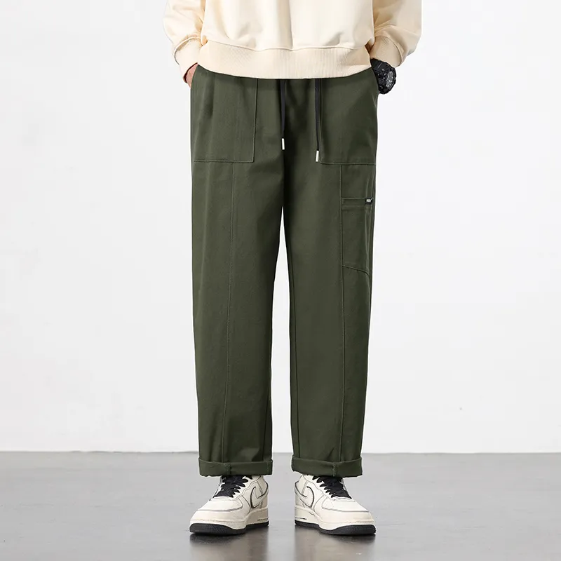 RENBEN Casual Pants Unisex Army Green-9