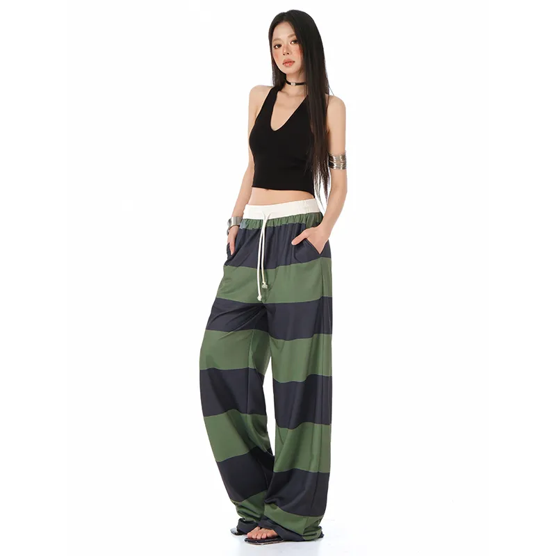 RENBEN Casual Pants Women's Stripes Sweatpants-4