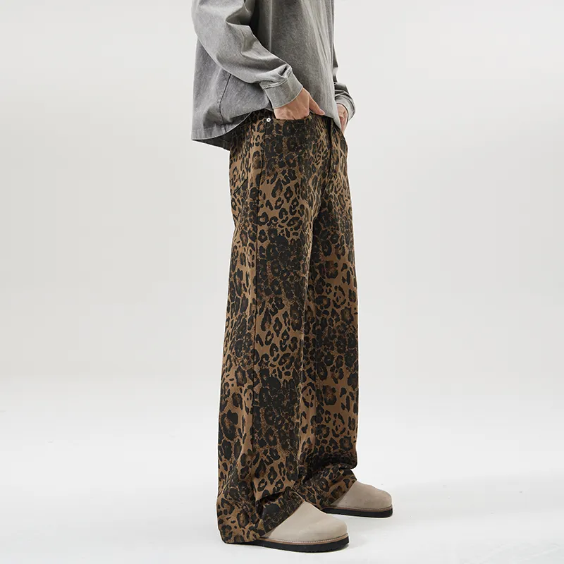 RENBEN Jeans Unisex Leopard Print-6