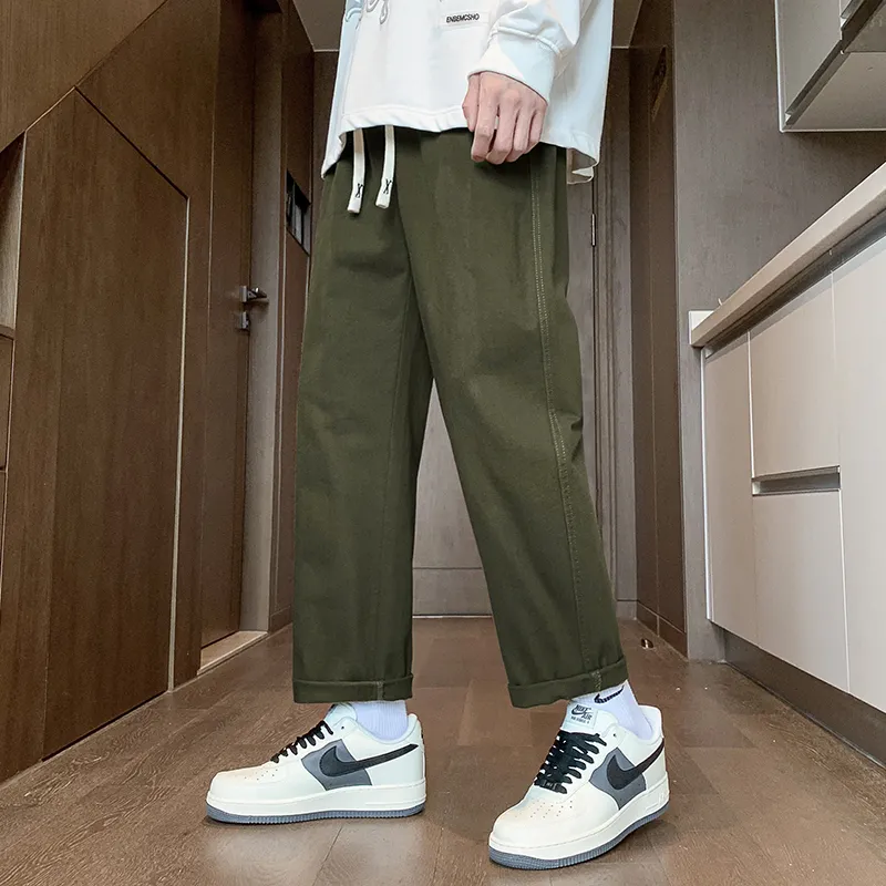 RENBEN Casual Pants Unisex Army Green-2