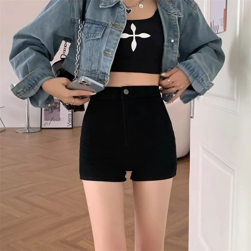 RENBEN Denim Shorts Women's Black-4