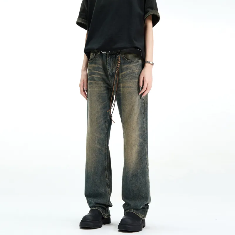RENBEN Jeans Summer Unisex Vintage Blue Nostalgic Casual Versatile Pants-3