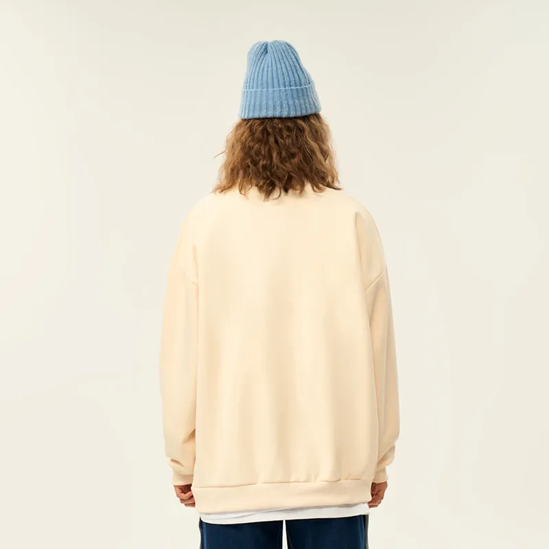 RENBEN Drop Shoulder Sleeve Long Sleeved Pullover Crew Neck Sweatshirt Unisex-6