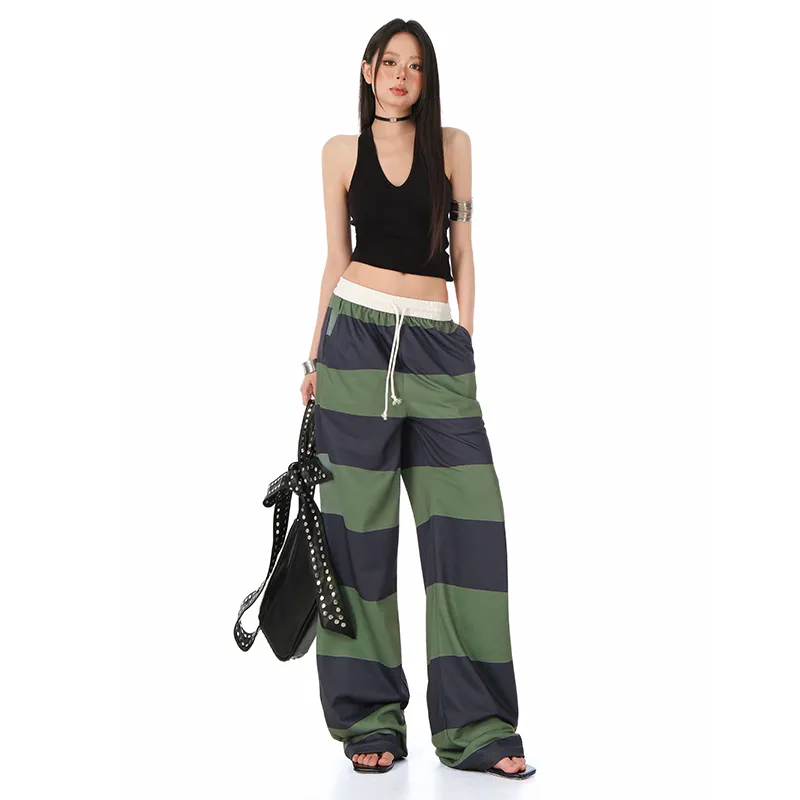 RENBEN Casual Pants Women's Stripes Sweatpants-2