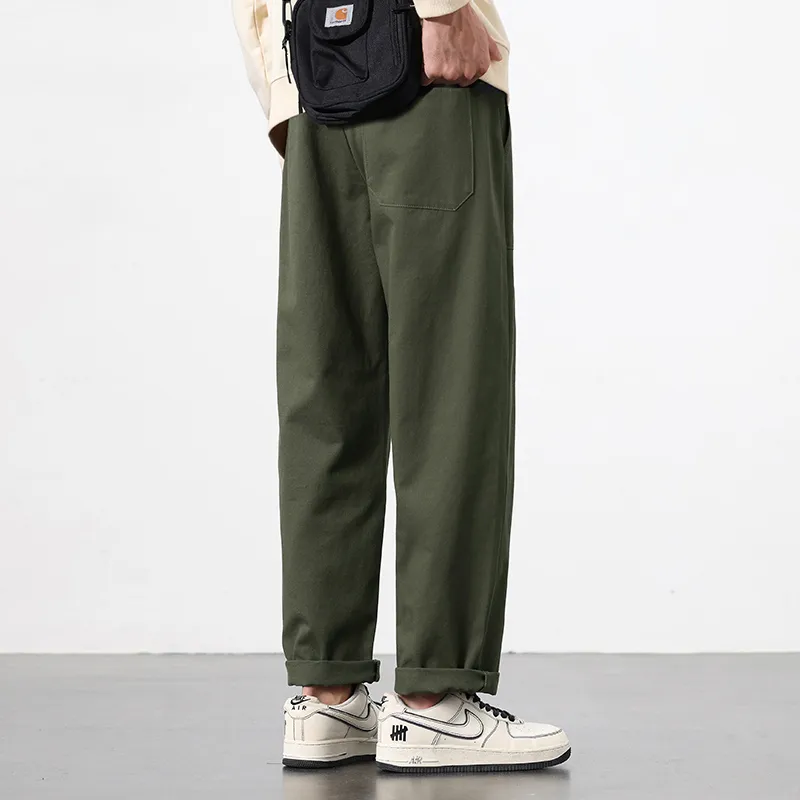 RENBEN Casual Pants Unisex Army Green-4