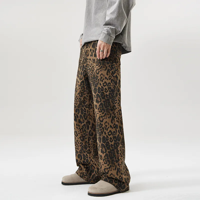 RENBEN Jeans Unisex Leopard Print-9