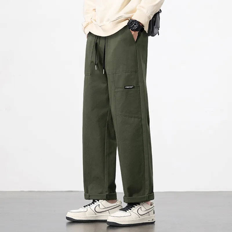 RENBEN Casual Pants Unisex Army Green-2