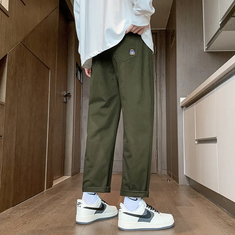 RENBEN Casual Pants Unisex Army Green-10